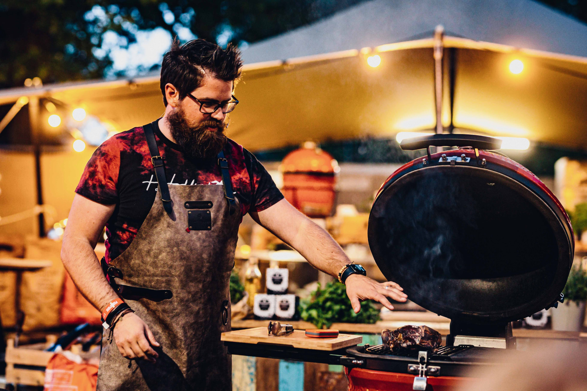 Ben Forte at the grill