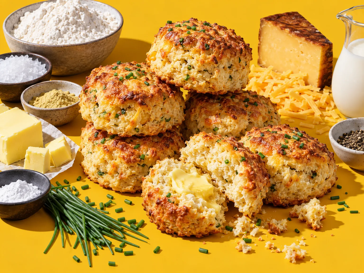 Smoky applewood cheese scones ready to serve