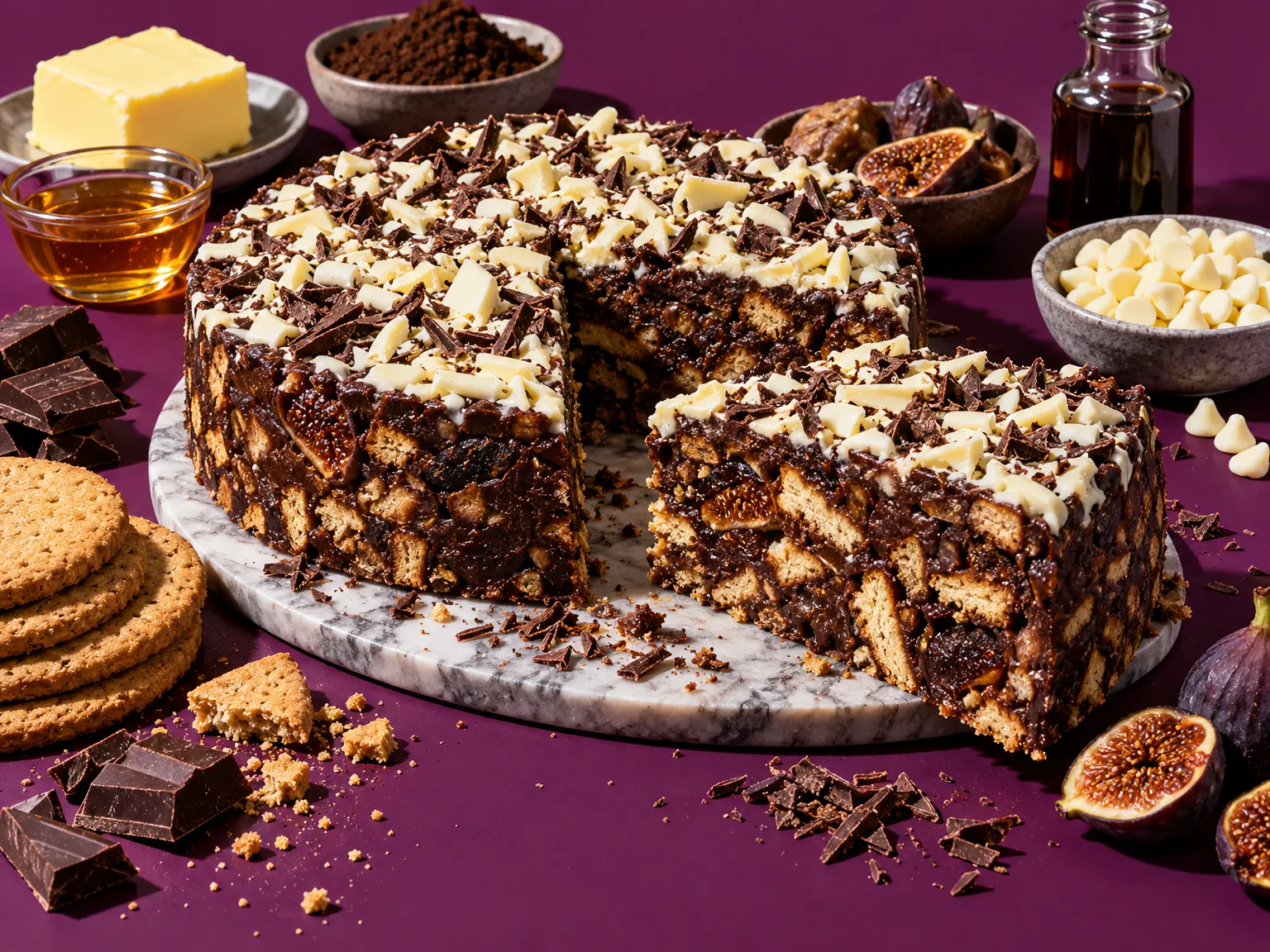 Royal smoked mocha biscuit cake ready to serve
