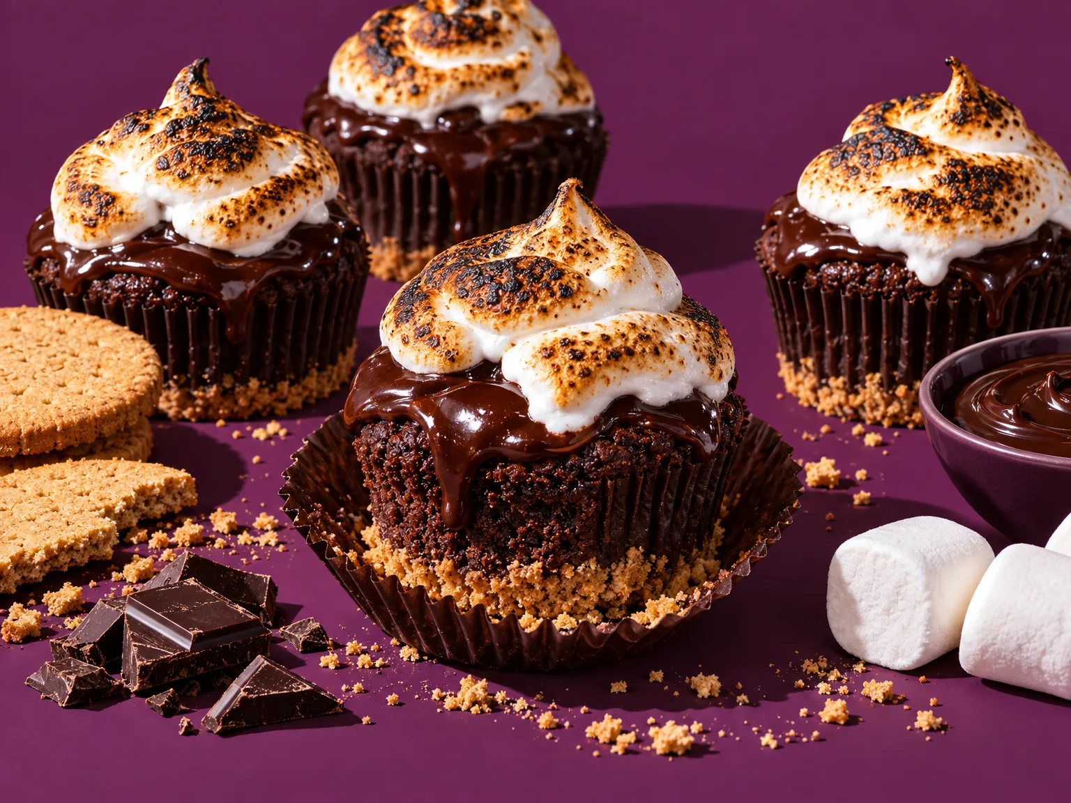 S'more cupcakes ready to serve